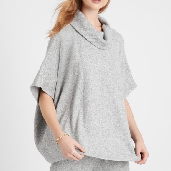 Banana Republic Cozy AF Cowl Neck Cotton Poncho woman’s M/L - Picture 10 of 10